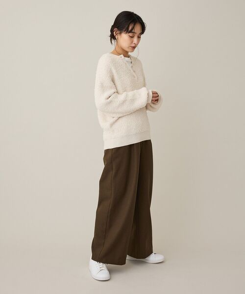 CRAFT STANDARD BOUTIQUE(クラフトスタンダードブティック)の「洗える/ネップヘンリーネックニットプルオーバー(ニット/セーター・レディース・レッド/アイボリー/ブラック/ライトイエロー・FREE)」の20枚目の写真