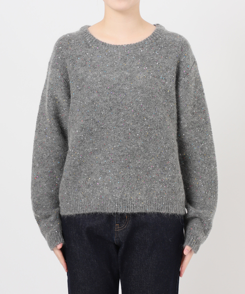SLOBE IENA（スローブイエナ）の「《WEB限定/追加2》スパンコールニット（ニット/セーター・レディース・グレー/ブラック・FREE）」の20枚目の写真