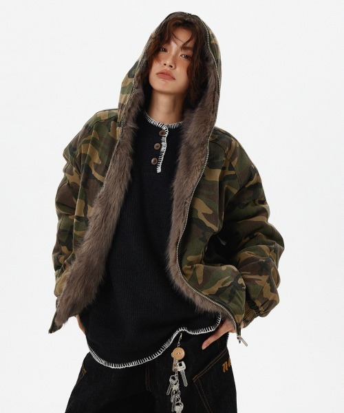 mushwear(マッシュウェア)の「内側フルファー中綿ジャケット(ブルゾン・メンズ・カモフラージュ・X-LARGE/LARGE/MEDIUM/SMALL)」の1枚目の写真