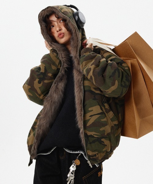 mushwear(マッシュウェア)の「内側フルファー中綿ジャケット(ブルゾン・メンズ・カモフラージュ・X-LARGE/LARGE/MEDIUM/SMALL)」の2枚目の写真