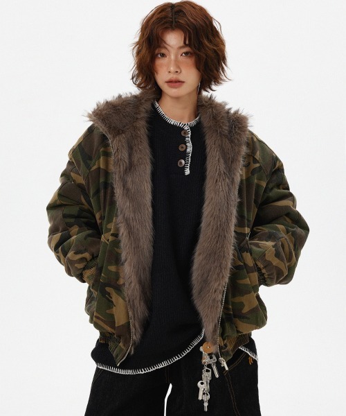 mushwear(マッシュウェア)の「内側フルファー中綿ジャケット(ブルゾン・メンズ・カモフラージュ・X-LARGE/LARGE/MEDIUM/SMALL)」の4枚目の写真