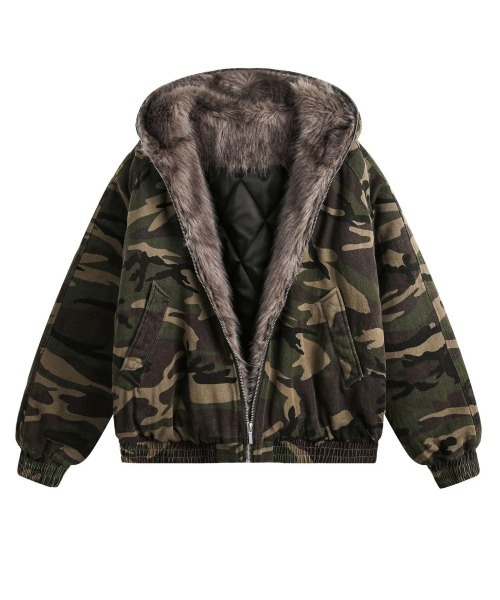 mushwear(マッシュウェア)の「内側フルファー中綿ジャケット(ブルゾン・メンズ・カモフラージュ・X-LARGE/LARGE/MEDIUM/SMALL)」の6枚目の写真