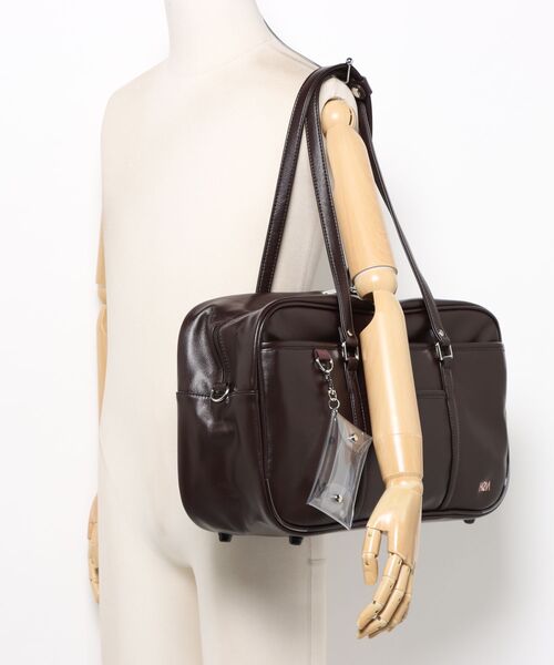 HeM（ヘム）の「【HeM/ヘム】 セブンティーンコラボ スクールバッグ 18L SAC'S BAR 別注 スクールボストン スクバ（ボストンバッグ・レディース・ブラウン/ブラック・FREE）」の3枚目の写真