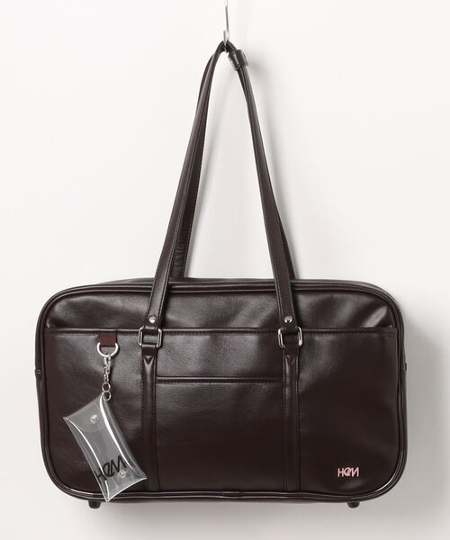 HeM（ヘム）の「【HeM/ヘム】 セブンティーンコラボ スクールバッグ 18L SAC'S BAR 別注 スクールボストン スクバ（ボストンバッグ・レディース・ブラウン/ブラック・FREE）」の18枚目の写真