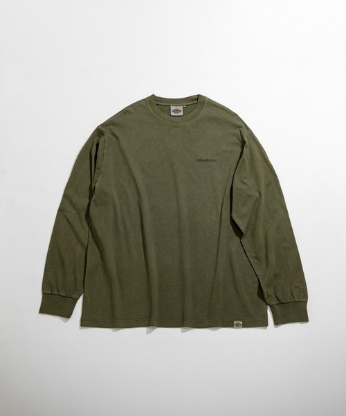 Dickies（ディッキーズ）の「Dickies/ディッキーズ ピグメント ロングスリーブTシャツ ブランドロゴ 長袖/ロゴTシャツ（Tシャツ/カットソー・メンズ・ブラック/グリーン/ベージュ・MEDIUM/X-LARGE/LARGE）」の5枚目の写真