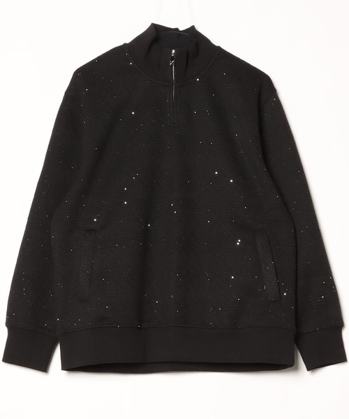 BENUSTA(ベヌスタ)の「A'GEM/9 × .kom 『BENUSTA /ベヌスタ』スプリンクル加工ハーフジッププルオーバー(スウェット・メンズ・ブラック・L/M)」の14枚目の写真
