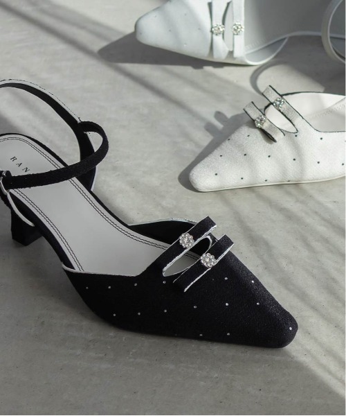 RANDA（ランダ）の「ミニリボンアンクルストラップパンプス（パンプス・レディース・ブルー/ホワイト/ブラック・M/S/LL/L）」の7枚目の写真