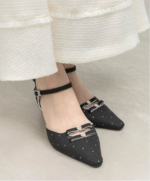 RANDA（ランダ）の「ミニリボンアンクルストラップパンプス（パンプス・レディース・ブルー/ホワイト/ブラック・M/S/LL/L）」の12枚目の写真