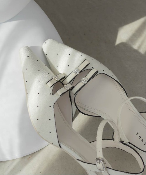 RANDA（ランダ）の「ミニリボンアンクルストラップパンプス（パンプス・レディース・ブルー/ホワイト/ブラック・M/S/LL/L）」の16枚目の写真