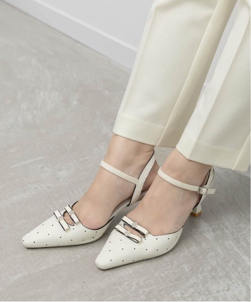 RANDA（ランダ）の「ミニリボンアンクルストラップパンプス（パンプス・レディース・ブルー/ホワイト/ブラック・M/S/LL/L）」の17枚目の写真