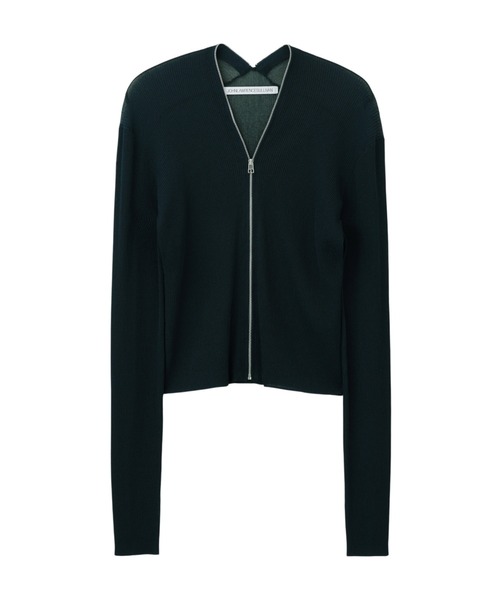 JOHN LAWRENCE SULLIVAN(ジョンローレンスサリバン)の「ZIP-UP KNIT CARDIGAN(カーディガン/ボレロ・レディース・グリーン/ボルドー/ネイビー・ONE SIZE)」の1枚目の写真