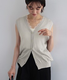 UVカット接触冷感シアーニットベスト/カーディガン