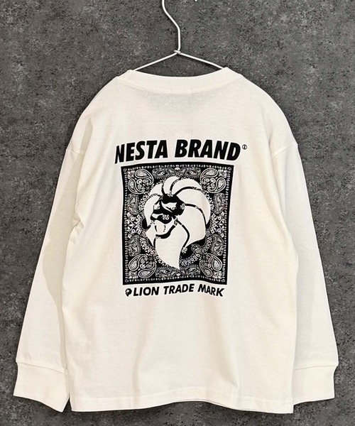 NESTA BRAND（ネスタブランド）の「【NESTA/ネスタ】オーバーサイズ バックプリント ロング Tシャツ（Tシャツ/カットソー・キッズ・グレー系その他2/グレー系その他/ブラック/ホワイト系その他/ブラック系その他/杢グレー/オフホワイト/チャコール・160cm/120cm/110cm/150cm/140cm/130cm）」の2枚目の写真