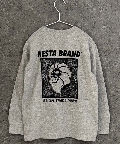 NESTA BRAND（ネスタブランド）の「【NESTA/ネスタ】オーバーサイズ バックプリント ロング Tシャツ（Tシャツ/カットソー・キッズ・グレー系その他2/グレー系その他/ブラック/ホワイト系その他/ブラック系その他/杢グレー/オフホワイト/チャコール・160cm/120cm/110cm/150cm/140cm/130cm）」の6枚目の写真