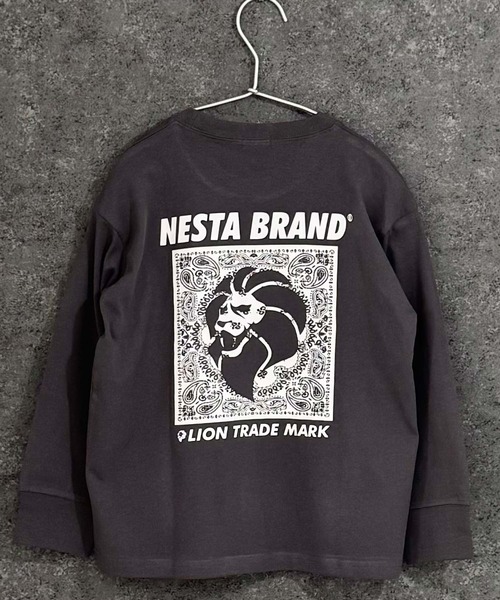 NESTA BRAND（ネスタブランド）の「【NESTA/ネスタ】オーバーサイズ バックプリント ロング Tシャツ（Tシャツ/カットソー・キッズ・グレー系その他2/グレー系その他/ブラック/ホワイト系その他/ブラック系その他/杢グレー/オフホワイト/チャコール・160cm/120cm/110cm/150cm/140cm/130cm）」の8枚目の写真