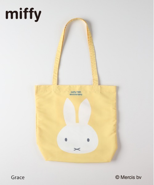 Right-on(ライトオン)の「miffy ボアポーチ付き 折りたたみエコバッグ (70周年限定 / トートバッグ / ギフト)(エコバッグ/サブバッグ・レディース・イエロー・ONE SIZE)」の2枚目の写真