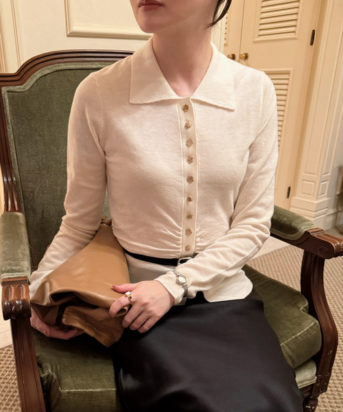 EDIT. FOR LULU(エディットフォールル)の「【BAUM UND PFERDGARTEN/バウム ウンド ヘルガーデン】PRE ニットカーディガン(ニット/セーター・レディース・ホワイト・FREE)」の3枚目の写真