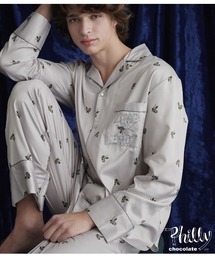 PEACH JOHN（ピーチジョン）の「メンズ肌側起毛プリントサテンシャツパジャマ（ルームウェア/パジャマ）」