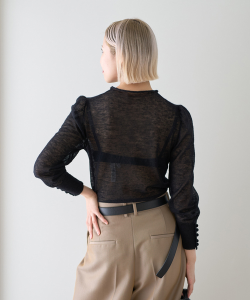 DESIGNWORKS(デザインワークス)の「【BEAUVET/ボーヴェット 】シアーモヘアボトルネックニット(ニット/セーター・レディース・ブラック/ピンク・1)」の7枚目の写真