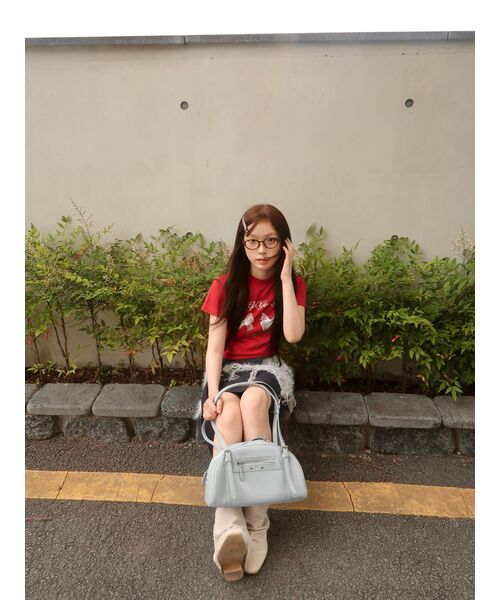 NCOVER（エヌカバー）の「ツインリボンクロップ半袖Tシャツレッド（Tシャツ/カットソー・レディース・その他・FREE）」の4枚目の写真