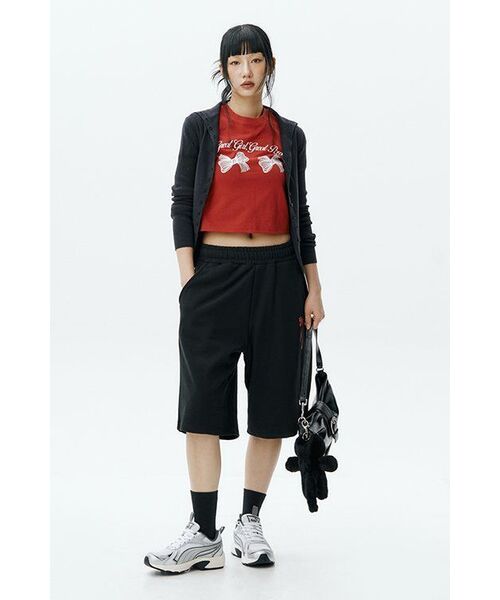 NCOVER（エヌカバー）の「ツインリボンクロップ半袖Tシャツレッド（Tシャツ/カットソー・レディース・その他・FREE）」の6枚目の写真