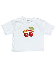 チェリークロップTシャツ((ホワイト))