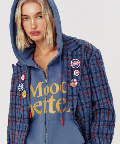 MOODBETTER(ムード ベター)の「MOOD HOODED ZIP UP DUSTY BLUE(パーカー・レディース・その他・FREE)」の3枚目の写真