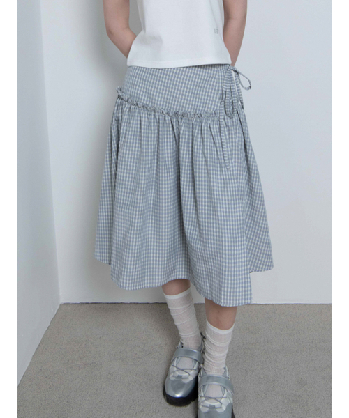 OAFISH(オアフィッシュ)の「RIBBON FRILL WRAP SKIRT, SKY BLUE(スカート・レディース・その他・ONE SIZE)」の1枚目の写真