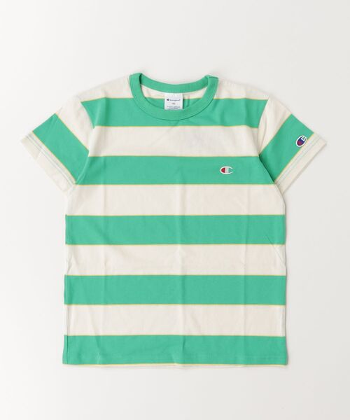Champion（チャンピオン）の「【Champion/チャンピオン】キッズ ベーシック ボーダーショートスリーブTシャツ（Tシャツ/カットソー・キッズ・ライトグリーン/レッド系その他4/ライトブルー・160/150/140/130/120/110/100）」の2枚目の写真