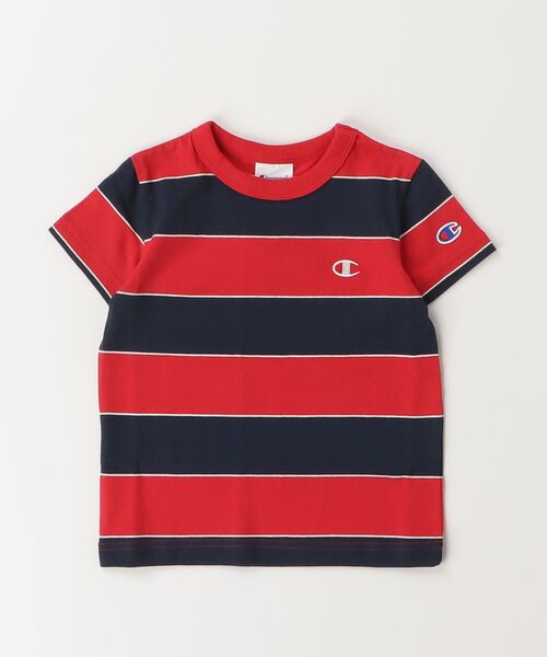 Champion（チャンピオン）の「【Champion/チャンピオン】キッズ ベーシック ボーダーショートスリーブTシャツ（Tシャツ/カットソー・キッズ・ライトグリーン/レッド系その他4/ライトブルー・160/150/140/130/120/110/100）」の3枚目の写真