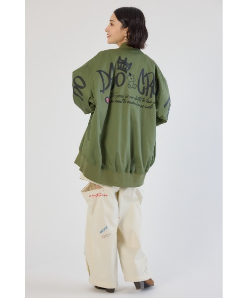 RODEO CROWNS WIDE BOWL（ロデオクラウンズワイドボウル）の「BRIDGE BEAR オーバーブルゾン（ブルゾン・レディース・ブルー/グレー×ホワイト/カーキ/ブラック・FREE）」の14枚目の写真