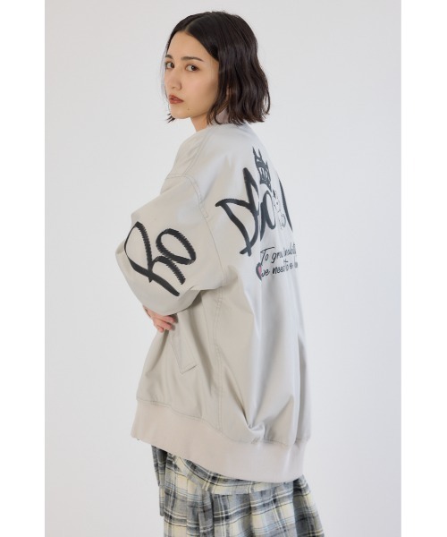 RODEO CROWNS WIDE BOWL（ロデオクラウンズワイドボウル）の「BRIDGE BEAR オーバーブルゾン（ブルゾン・レディース・ブルー/グレー×ホワイト/カーキ/ブラック・FREE）」の15枚目の写真