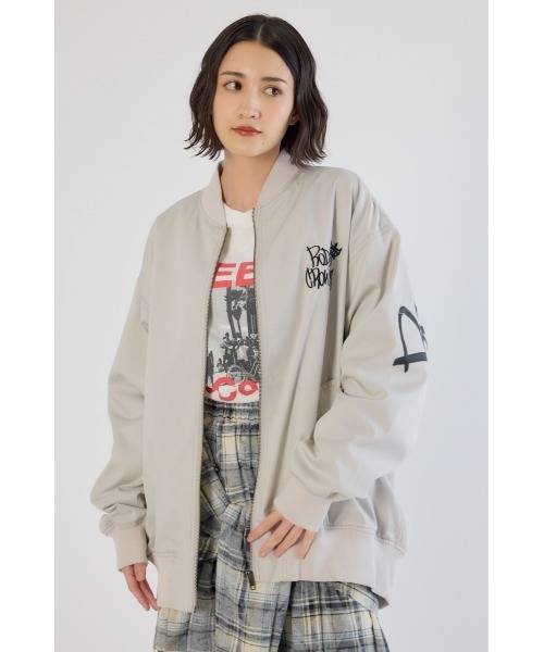 RODEO CROWNS WIDE BOWL（ロデオクラウンズワイドボウル）の「BRIDGE BEAR オーバーブルゾン（ブルゾン・レディース・ブルー/グレー×ホワイト/カーキ/ブラック・FREE）」の16枚目の写真