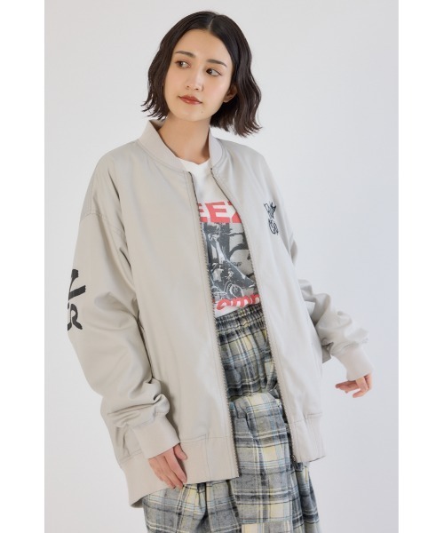 RODEO CROWNS WIDE BOWL（ロデオクラウンズワイドボウル）の「BRIDGE BEAR オーバーブルゾン（ブルゾン・レディース・ブルー/グレー×ホワイト/カーキ/ブラック・FREE）」の17枚目の写真