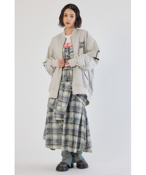 RODEO CROWNS WIDE BOWL（ロデオクラウンズワイドボウル）の「BRIDGE BEAR オーバーブルゾン（ブルゾン・レディース・ブルー/グレー×ホワイト/カーキ/ブラック・FREE）」の18枚目の写真