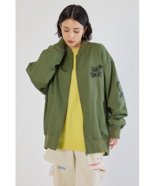 RODEO CROWNS WIDE BOWL（ロデオクラウンズワイドボウル）の「BRIDGE BEAR オーバーブルゾン（ブルゾン・レディース・ブルー/グレー×ホワイト/カーキ/ブラック・FREE）」の10枚目の写真