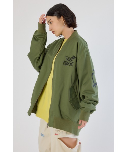 RODEO CROWNS WIDE BOWL（ロデオクラウンズワイドボウル）の「BRIDGE BEAR オーバーブルゾン（ブルゾン・レディース・ブルー/グレー×ホワイト/カーキ/ブラック・FREE）」の11枚目の写真