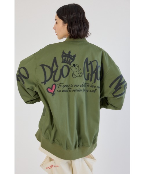 RODEO CROWNS WIDE BOWL（ロデオクラウンズワイドボウル）の「BRIDGE BEAR オーバーブルゾン（ブルゾン・レディース・ブルー/グレー×ホワイト/カーキ/ブラック・FREE）」の12枚目の写真