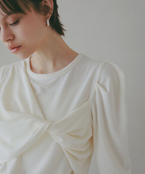 BAYFLOW（ベイフロー）の「【EF(エフ)】フロントツイストプルオーバー（WOMEN）（Tシャツ/カットソー・レディース・オフホワイト/チャコール・FREE）」の10枚目の写真