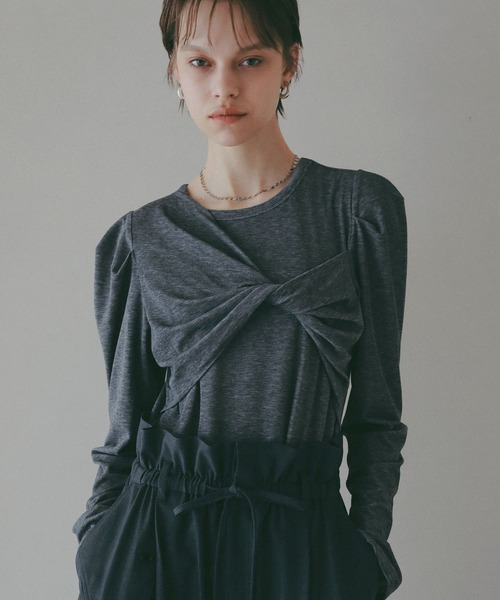 BAYFLOW（ベイフロー）の「【EF(エフ)】フロントツイストプルオーバー（WOMEN）（Tシャツ/カットソー・レディース・オフホワイト/チャコール・FREE）」の13枚目の写真