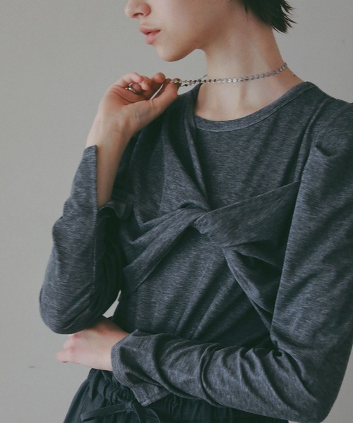 BAYFLOW（ベイフロー）の「【EF(エフ)】フロントツイストプルオーバー（WOMEN）（Tシャツ/カットソー・レディース・オフホワイト/チャコール・FREE）」の14枚目の写真