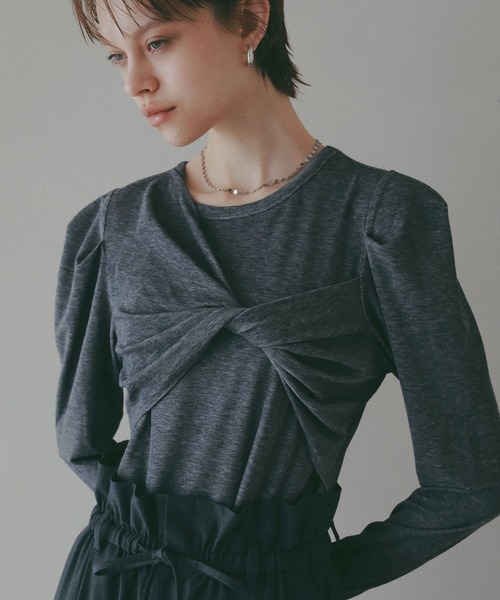 BAYFLOW（ベイフロー）の「【EF(エフ)】フロントツイストプルオーバー（WOMEN）（Tシャツ/カットソー・レディース・オフホワイト/チャコール・FREE）」の16枚目の写真