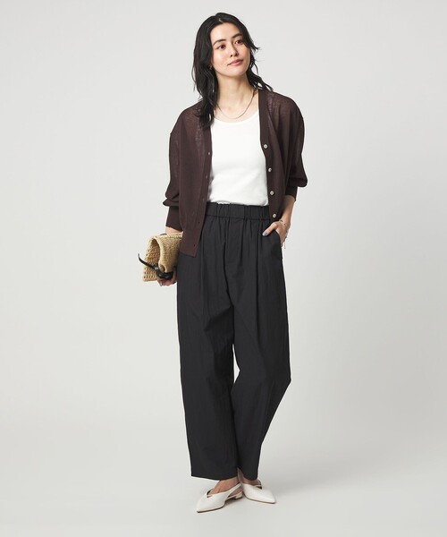 green label relaxing（グリーンレーベルリラクシング）の「［size SHORTあり］イージー カーブ パンツ ウォッシャブル 接触冷感（その他パンツ・レディース・オリーブ/ブラック/ベージュ・38/36/SHORT）」の10枚目の写真