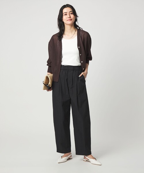 green label relaxing（グリーンレーベルリラクシング）の「［size SHORTあり］イージー カーブ パンツ ウォッシャブル 接触冷感（その他パンツ・レディース・オリーブ/ブラック/ベージュ・38/36/SHORT）」の11枚目の写真