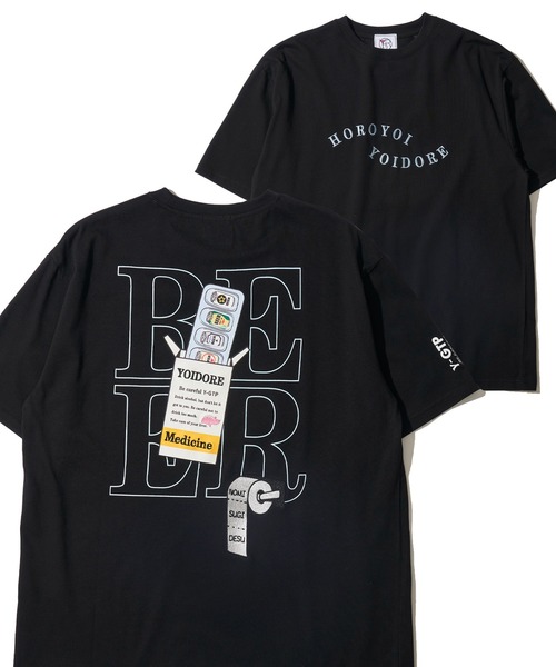 ADPOSION（アドポーション）の「【YOIDORE】 刺繍MIX グラフィックプリント クルーネックTシャツ（Tシャツ/カットソー・メンズ・ブラック/ライトグリーン/ホワイト・LARGE/MEDIUM/X-LARGE）」の2枚目の写真