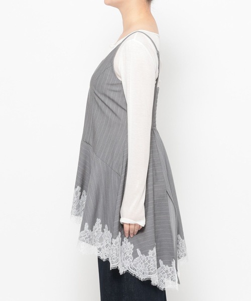 mysty woman（ミスティウーマン）の「イレヘムランジェリーキャミ　659805（キャミソール・レディース・グレー系その他/ブラック/オフホワイト・FREE）」の11枚目の写真