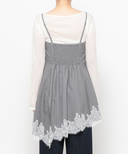 mysty woman（ミスティウーマン）の「イレヘムランジェリーキャミ　659805（キャミソール・レディース・グレー系その他/ブラック/オフホワイト・FREE）」の12枚目の写真