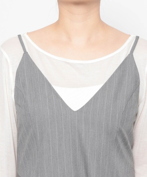 mysty woman（ミスティウーマン）の「イレヘムランジェリーキャミ　659805（キャミソール・レディース・グレー系その他/ブラック/オフホワイト・FREE）」の13枚目の写真