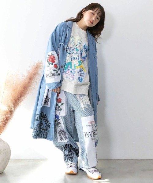 ScoLar（スカラー）の「ScoLar(スカラー) アップリケ×刺繍デニムパンツ（デニムパンツ・レディース・オフホワイト・MEDIUM）」の9枚目の写真