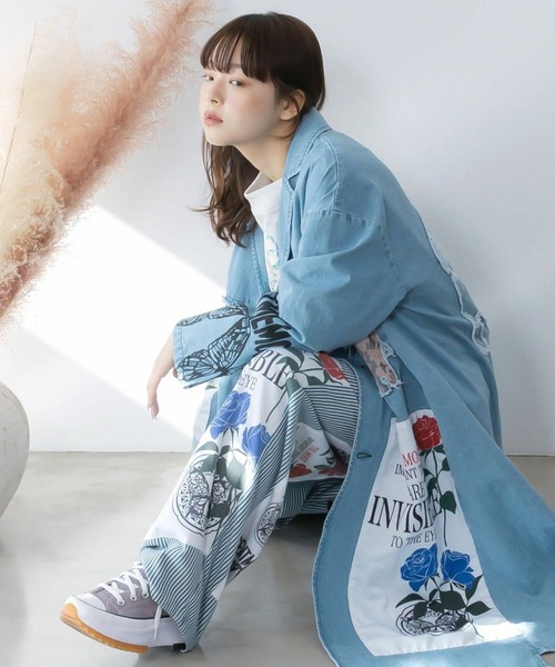 ScoLar（スカラー）の「ScoLar(スカラー) アップリケ×刺繍デニムパンツ（デニムパンツ・レディース・オフホワイト・MEDIUM）」の10枚目の写真